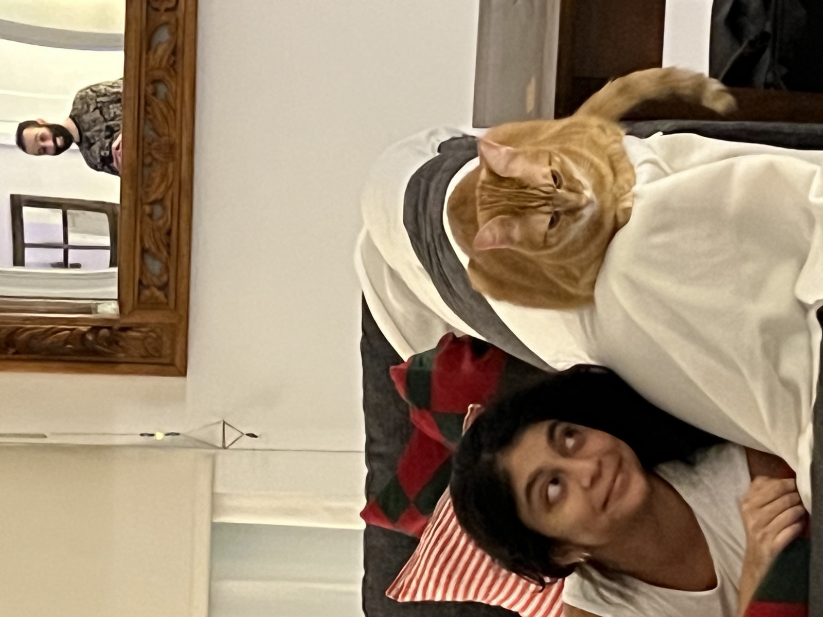 Sebastian on the couch with us