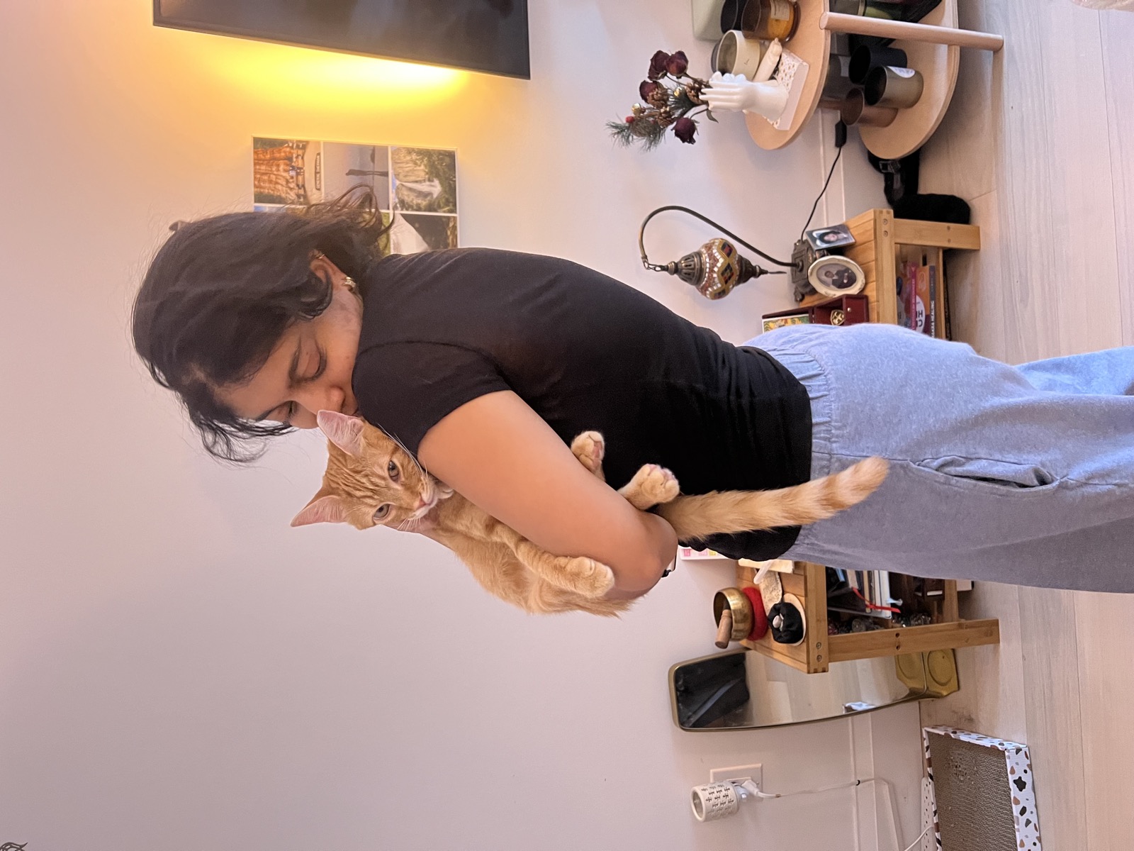 Holding Sebastian like a baby